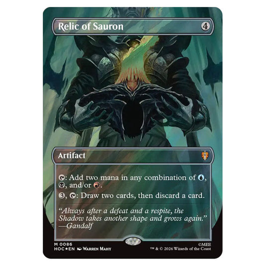Relic of Sauron 0086 card from the Magic The Gathering set The Hobbit Eternal