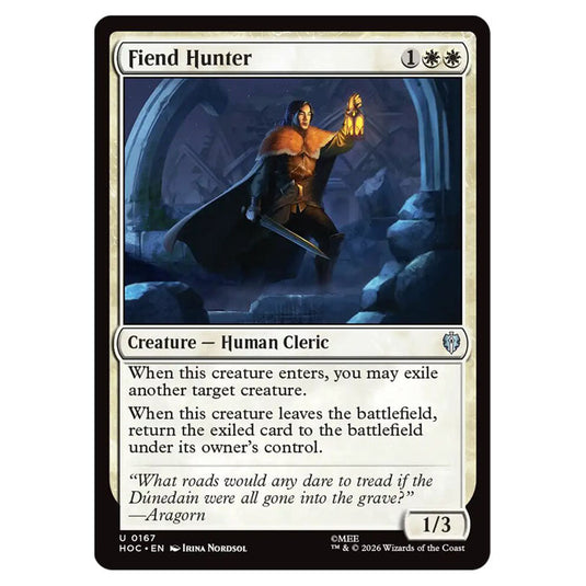 Fiend Hunter 0167 card from the Magic The Gathering set The Hobbit Eternal