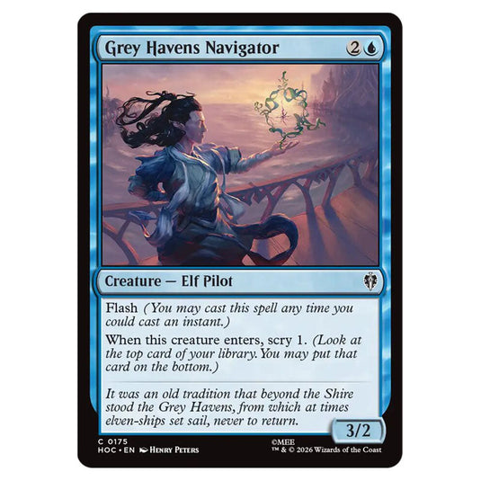 Grey Havens Navigator 0175 card from the Magic The Gathering set The Hobbit Eternal