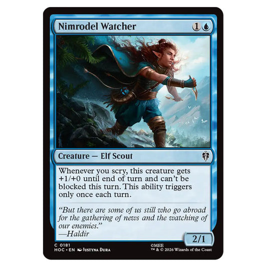 Nimrodel Watcher 0181 card from the Magic The Gathering set The Hobbit Eternal
