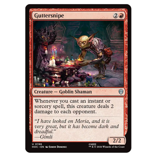 Guttersnipe 0196 card from the Magic The Gathering set The Hobbit Eternal