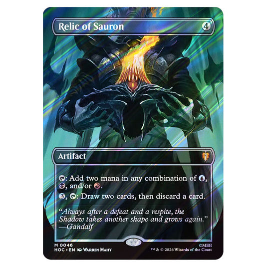 Relic of Sauron 0046 card from the Magic The Gathering set The Hobbit Eternal