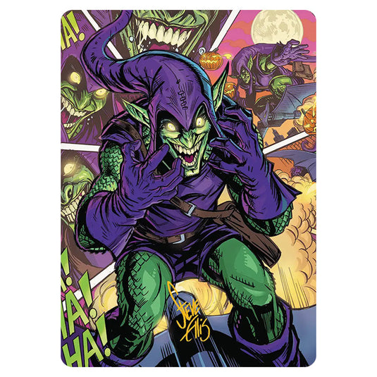 Green Goblin 49 card from the Magic The Gathering set Marvel's Spider-Man - Art Series