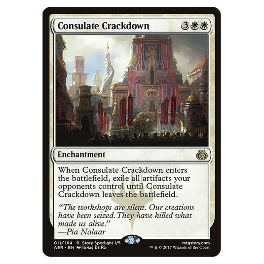 Consulate Crackdown 011 card from the Magic The Gathering set Aether Revolt