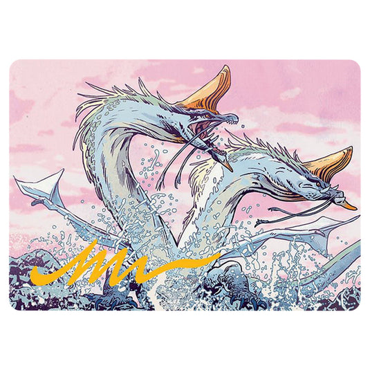 Twinmaw Stormbrood 0039 card from the Magic The Gathering set Tarkir: Dragonstorm Art Series