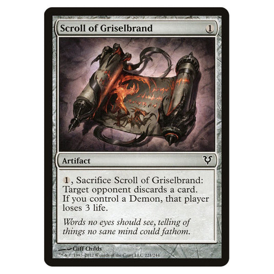 Scroll of Griselbrand 0221 card from the Magic The Gathering set Avacyn Restored