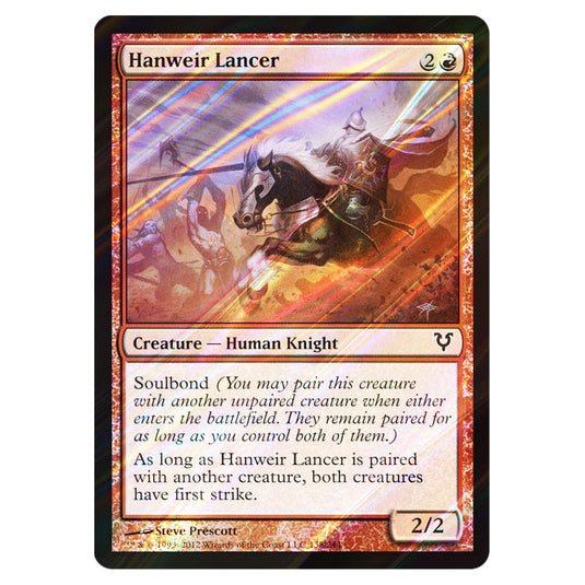 Hanweir Lancer 0138 card from the Magic The Gathering set Avacyn Restored