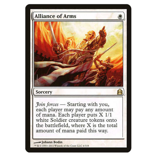 Alliance of Arms 4 card from the Magic The Gathering set Commander 2011