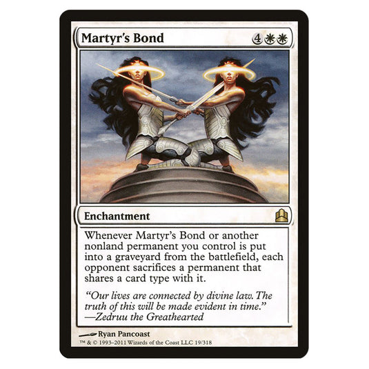 Martyr's Bond 19 card from the Magic The Gathering set Commander 2011