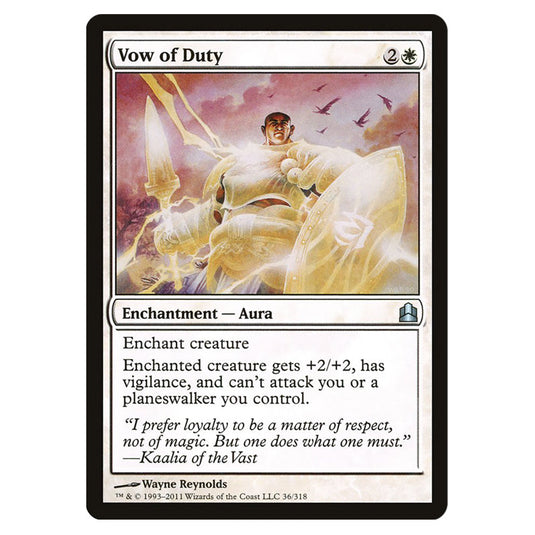 Vow of Duty 36 card from the Magic The Gathering set Commander 2011