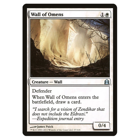 Wall of Omens 37 card from the Magic The Gathering set Commander 2011