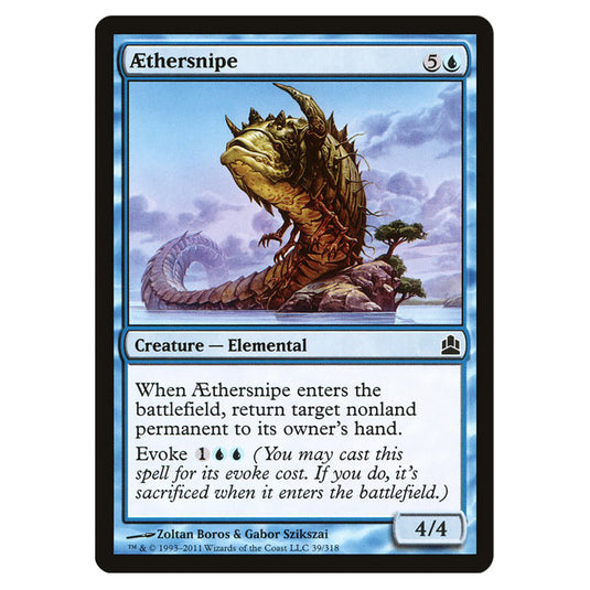 Aethersnipe 39 card from the Magic The Gathering set Commander 2011