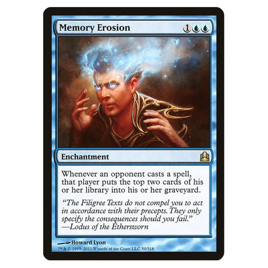 Memory Erosion 50 card from the Magic The Gathering set Commander 2011