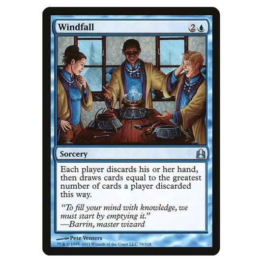 Windfall 70 card from the Magic The Gathering set Commander 2011