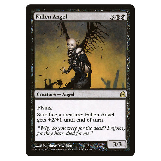 Fallen Angel 82 card from the Magic The Gathering set Commander 2011