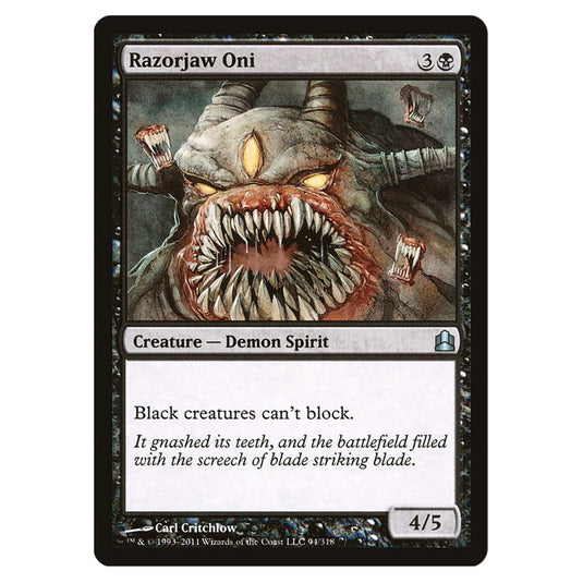 Razorjaw Oni 94 card from the Magic The Gathering set Commander 2011