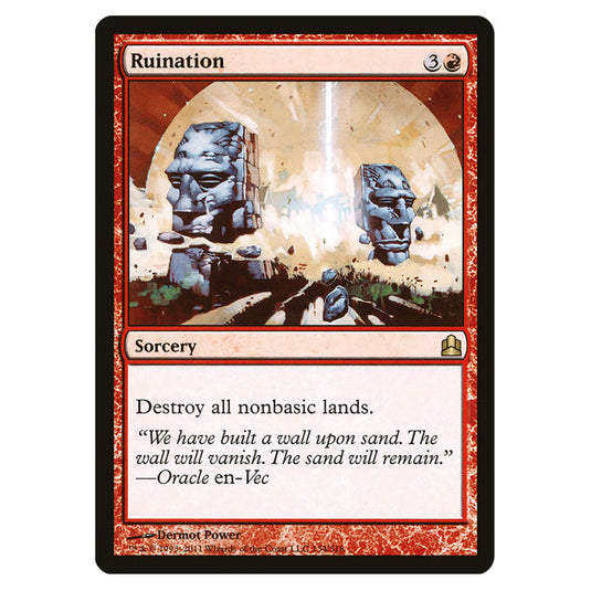 Ruination 134 card from the Magic The Gathering set Commander 2011