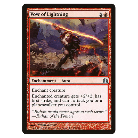 Vow of Lightning 138 card from the Magic The Gathering set Commander 2011