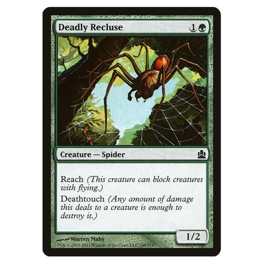 Deadly Recluse 149 card from the Magic The Gathering set Commander 2011