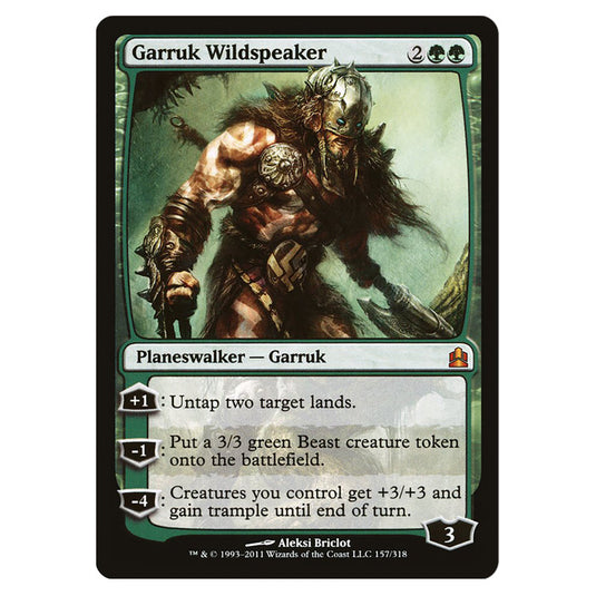 Garruk Wildspeaker 157 card from the Magic The Gathering set Commander 2011