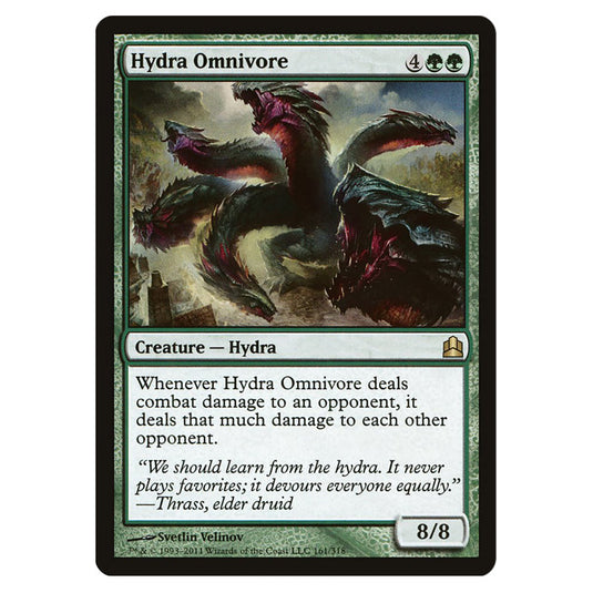 Hydra Omnivore 161 card from the Magic The Gathering set Commander 2011