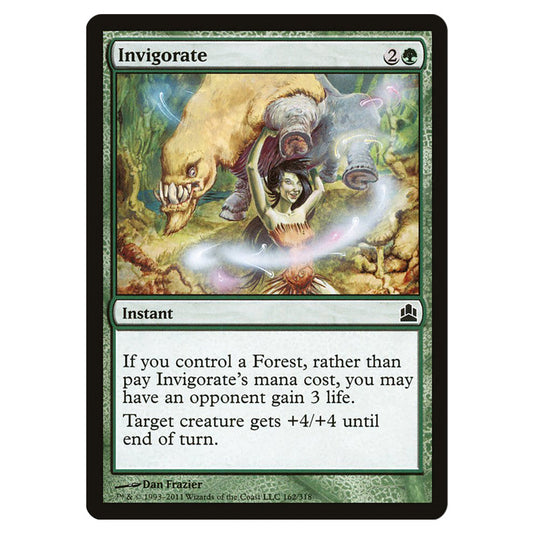 Invigorate 162 card from the Magic The Gathering set Commander 2011