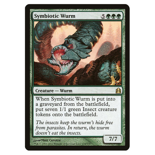 Symbiotic Wurm 174 card from the Magic The Gathering set Commander 2011