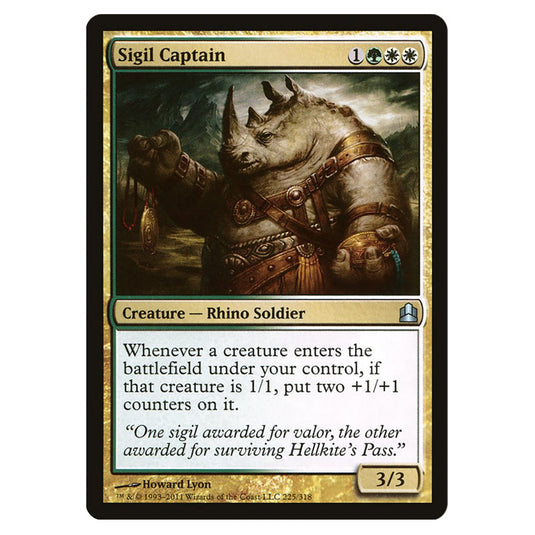 Sigil Captain 225 card from the Magic The Gathering set Commander 2011