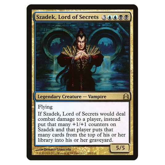 Szadek, Lord of Secrets 228 card from the Magic The Gathering set Commander 2011