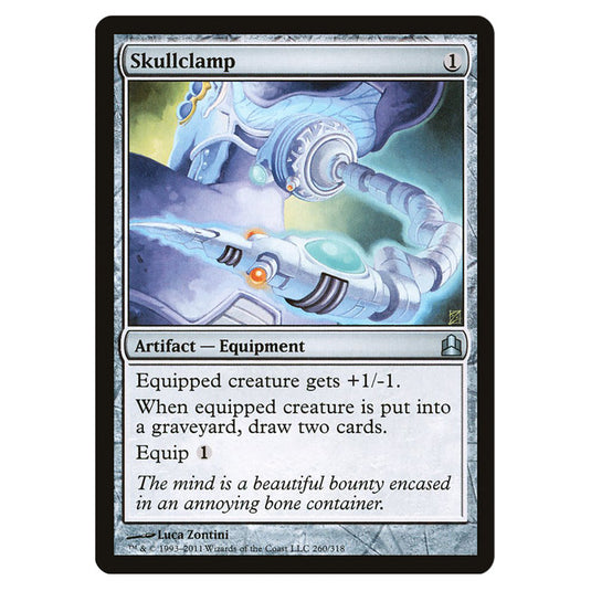 Skullclamp 260 card from the Magic The Gathering set Commander 2011