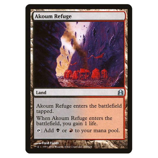 Akoum Refuge 264 card from the Magic The Gathering set Commander 2011