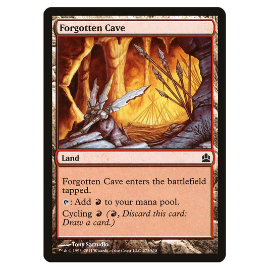 Forgotten Cave 273 card from the Magic The Gathering set Commander 2011