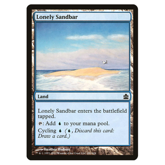 Lonely Sandbar 281 card from the Magic The Gathering set Commander 2011