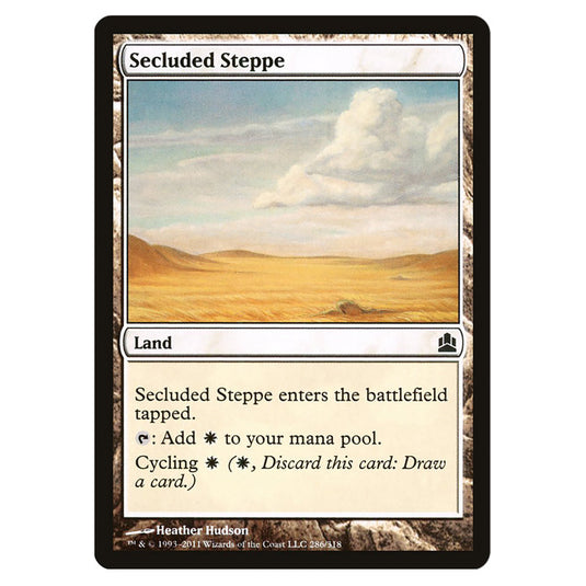 Secluded Steppe 286 card from the Magic The Gathering set Commander 2011