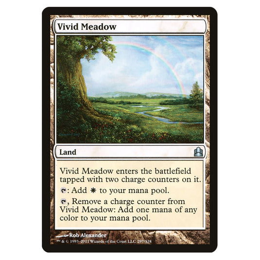 Vivid Meadow 297 card from the Magic The Gathering set Commander 2011