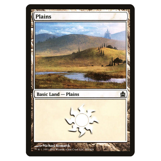 Plains 301 card from the Magic The Gathering set Commander 2011