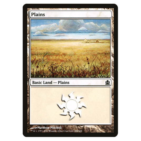 Plains 302 card from the Magic The Gathering set Commander 2011