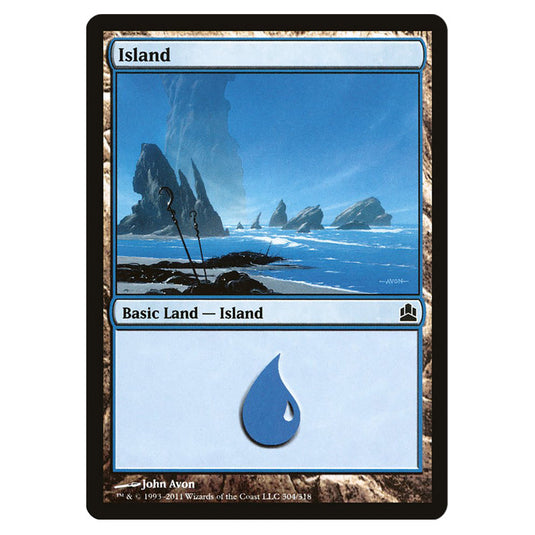 Island 304 card from the Magic The Gathering set Commander 2011