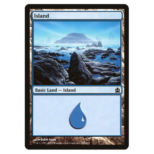 Island 305 card from the Magic The Gathering set Commander 2011