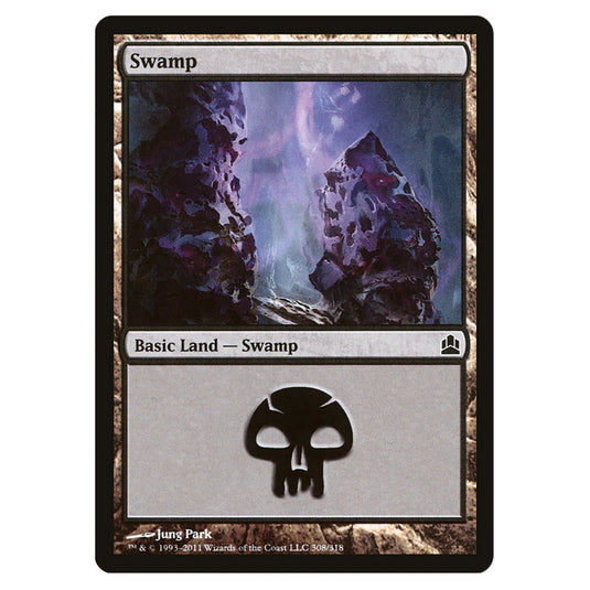 Swamp 308 card from the Magic The Gathering set Commander 2011