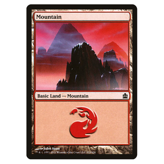 Mountain 312 card from the Magic The Gathering set Commander 2011