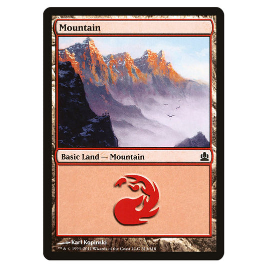 Mountain 313 card from the Magic The Gathering set Commander 2011