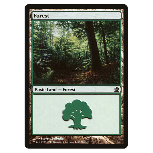Forest 316 card from the Magic The Gathering set Commander 2011