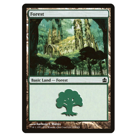 Forest 318 card from the Magic The Gathering set Commander 2011