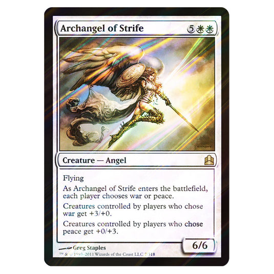 Archangel of Strife 7 card from the Magic The Gathering set Commander 2011