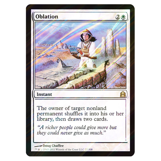 Oblation 22 card from the Magic The Gathering set Commander 2011