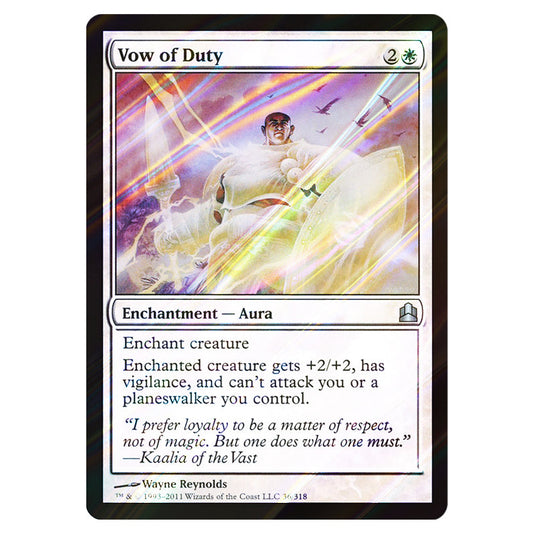 Vow of Duty 36 card from the Magic The Gathering set Commander 2011