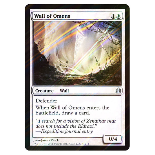 Wall of Omens 37 card from the Magic The Gathering set Commander 2011