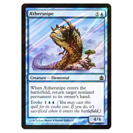 Aethersnipe 39 card from the Magic The Gathering set Commander 2011