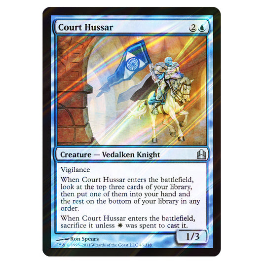 Court Hussar 43 card from the Magic The Gathering set Commander 2011